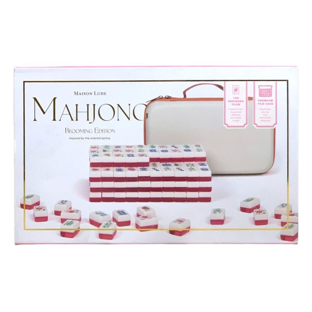 Maison Lude Mahjong Set - 160 Tiles + Vegan Leather Tile Bag - Blooming Edition